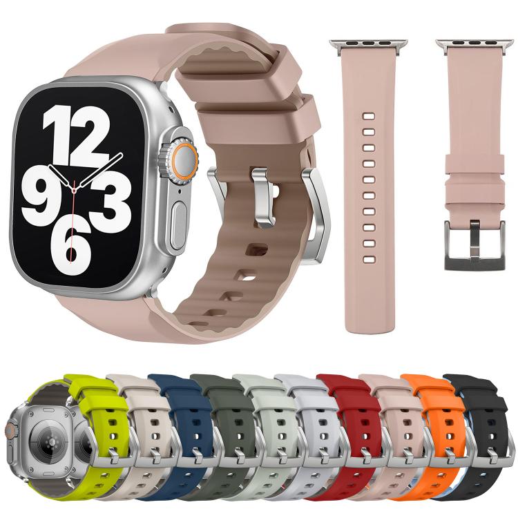 For Apple Watch 42mm / 41mm / 40mm / 38mm Kalebol Contrast Two-tone Silicone Strap(Matcha Green) - Watch Bands by Kalebol | Online Shopping UK | buy2fix