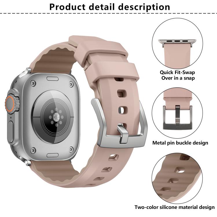 For Apple Watch 42mm / 41mm / 40mm / 38mm Kalebol Contrast Two-tone Silicone Strap(Red) - Watch Bands by Kalebol | Online Shopping UK | buy2fix
