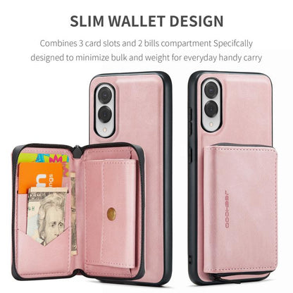 For Samsung Galaxy S25 Edge 5G JEEHOOD J02 Magnetic Zipper Horizontal Flip Leather Phone Case(Pink) - Galaxy S25 Edge 5G Cases by JEEHOOD | Online Shopping UK | buy2fix