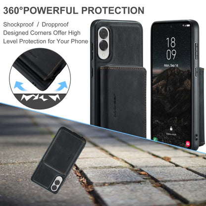 For Samsung Galaxy S25 Edge 5G JEEHOOD J02 Magnetic Zipper Horizontal Flip Leather Phone Case(Black) - Galaxy S25 Edge 5G Cases by JEEHOOD | Online Shopping UK | buy2fix