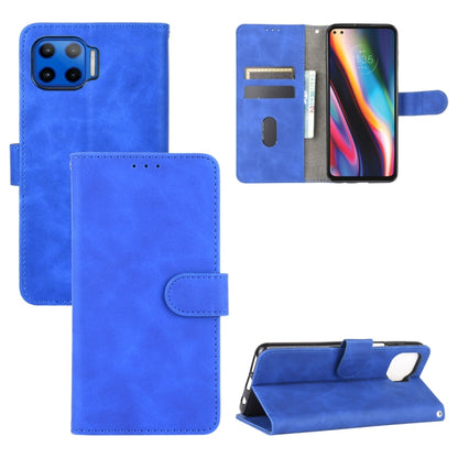 For Motorola Moto G 5G Plus Solid Color Skin Feel Magnetic Buckle Horizontal Flip Calf Texture PU Leather Case with Holder & Card Slots & Wallet(Blue) by buy2fix