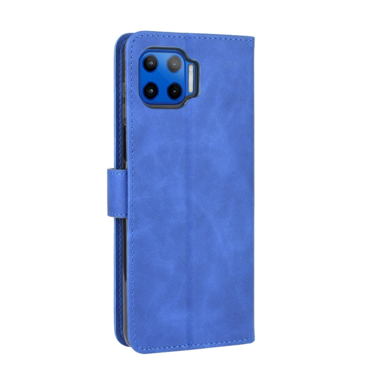 For Motorola Moto G 5G Plus Solid Color Skin Feel Magnetic Buckle Horizontal Flip Calf Texture PU Leather Case with Holder & Card Slots & Wallet(Blue) by buy2fix