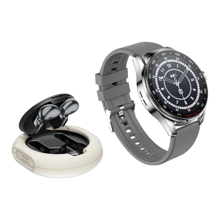 D9 1.46 inch 2 in 1 Bluetooth Earphone Smart Watch, Support Bluetooth Call / NFC / Heart Rate(Silver) - Smart Watches by buy2fix | Online Shopping UK | buy2fix