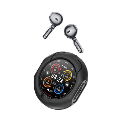 D9 1.46 inch 2 in 1 Bluetooth Earphone Smart Watch, Support Bluetooth Call / NFC / Heart Rate(Black) - Smart Watches by buy2fix | Online Shopping UK | buy2fix