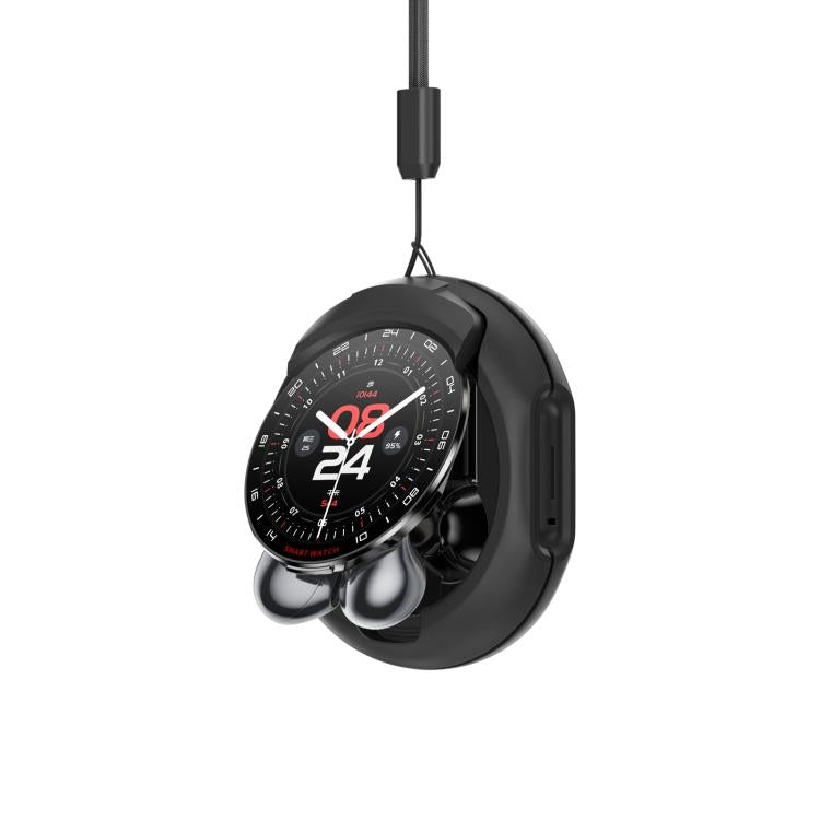 D9 1.46 inch 2 in 1 Bluetooth Earphone Smart Watch, Support Bluetooth Call / NFC / Heart Rate(Black) - Smart Watches by buy2fix | Online Shopping UK | buy2fix