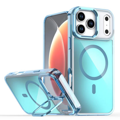 For iPhone 17 Pro Max Plating Gradient Discolor MagSafe Phone Case with Holder(Blue) - iPhone 17 Pro Max Cases by buy2fix | Online Shopping UK | buy2fix
