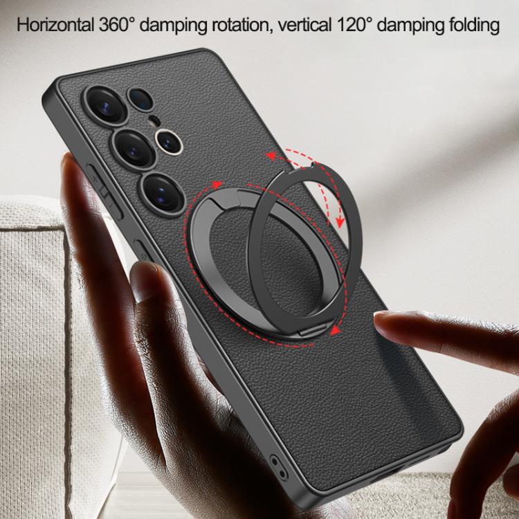 For Samsung Galaxy S25 Ultra 5G GKK Metal Paint Skin Feel Leather MagSafe Holder Phone Case(Titanium Orange) - Galaxy S25 Ultra 5G Cases by GKK | Online Shopping UK | buy2fix