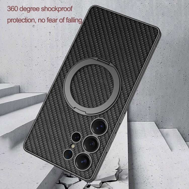 For Samsung Galaxy S25 Ultra 5G GKK Metal Paint Skin Feel Leather MagSafe Holder Phone Case(Titanium Blue) - Galaxy S25 Ultra 5G Cases by GKK | Online Shopping UK | buy2fix