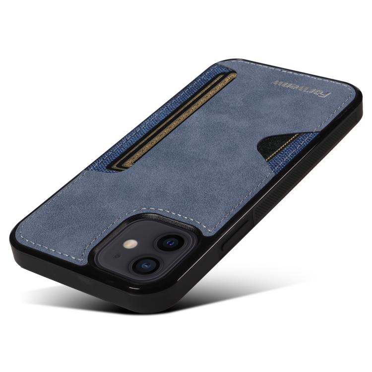 For iPhone 12 Forwenw F5 Series Integrated Card Bag Phone Case(Blue) - iPhone 12 / 12 Pro Cases by Forwenw | Online Shopping UK | buy2fix