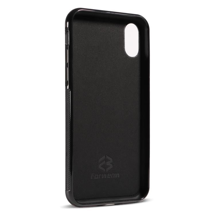 For iPhone X / XS Forwenw F5 Series Integrated Card Bag Phone Case(Blue) - More iPhone Cases by Forwenw | Online Shopping UK | buy2fix
