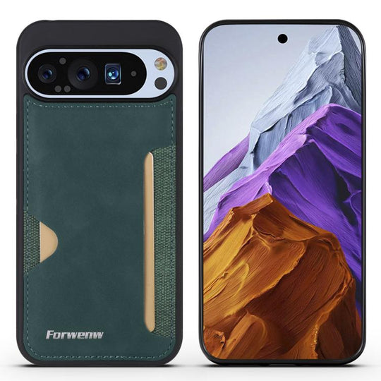 For Google Pixel 9 / 9 Pro Forwenw F5 Series Integrated Card Bag Phone Case(Green)