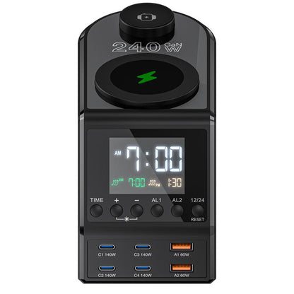 9 in 1 240W Multifunctional Multi-Port Charging Station with Alarm Function - Wireless Charger by buy2fix | Online Shopping UK | buy2fix