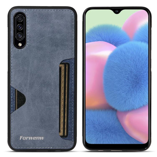 For Samsung Galaxy A50 / A50s / A30s Forwenw F5 Series Integrated Card Bag Phone Case(Blue)