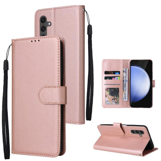 For Galaxy S26 FE / S25 FE 5G 3-Card Slots Multifunctional Leather Phone Case(Rose Gold)
