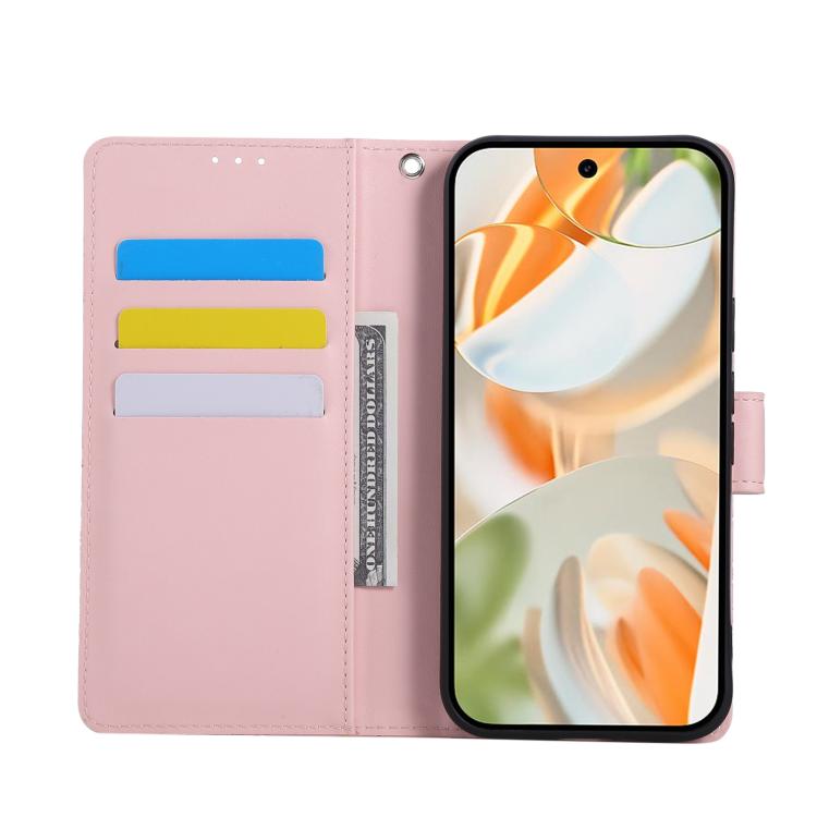 For Google Pixel 10 Pro XL Rose Flower Embossed 3-Card Slots Leather Phone Case(Pink) - Google Cases by buy2fix | Online Shopping UK | buy2fix