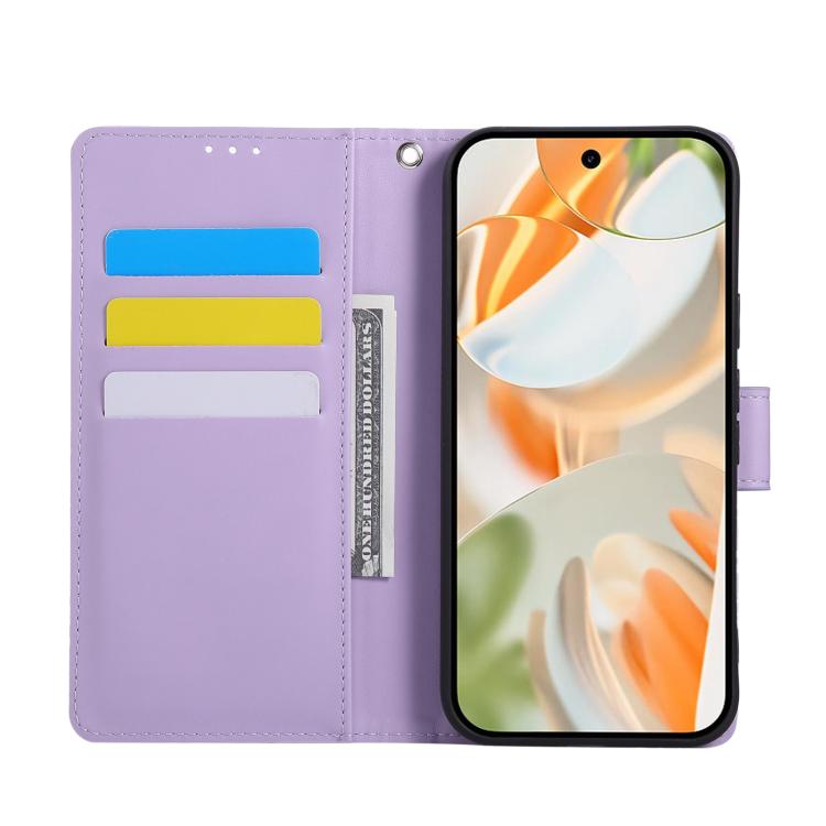 For Google Pixel 10 Pro XL Rose Flower Embossed 3-Card Slots Leather Phone Case(Purple) - Google Cases by buy2fix | Online Shopping UK | buy2fix