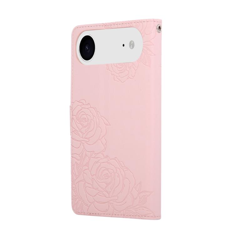 For iPhone Air Rose Flower Embossed 3-Card Slots Leather Phone Case(Pink) - iPhone Air Cases by buy2fix | Online Shopping UK | buy2fix