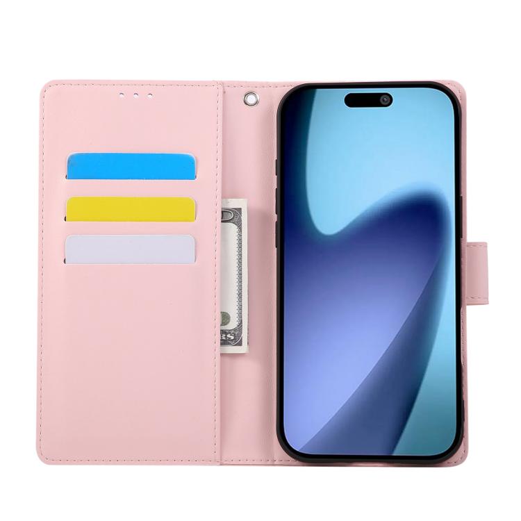 For iPhone Air Rose Flower Embossed 3-Card Slots Leather Phone Case(Pink) - iPhone Air Cases by buy2fix | Online Shopping UK | buy2fix