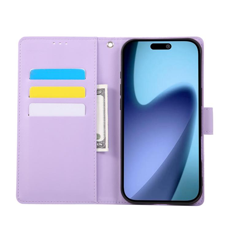 For iPhone Air Rose Flower Embossed 3-Card Slots Leather Phone Case(Purple) - iPhone Air Cases by buy2fix | Online Shopping UK | buy2fix