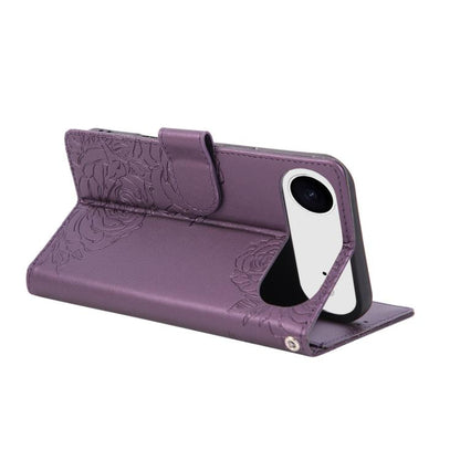 For iPhone Air Rose Flower Embossed 3-Card Slots Leather Phone Case(Deep Purple) - iPhone Air Cases by buy2fix | Online Shopping UK | buy2fix