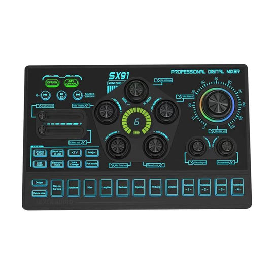 SX91 Multi-function Professional Mixer Mobile Phone Computer Live Streaming Sound Card(Black)
