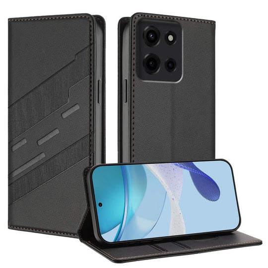 For Motorola Moto G 5G 2025 Embossed Multi-functional Wallet Retro Leather Phone Case(Black)