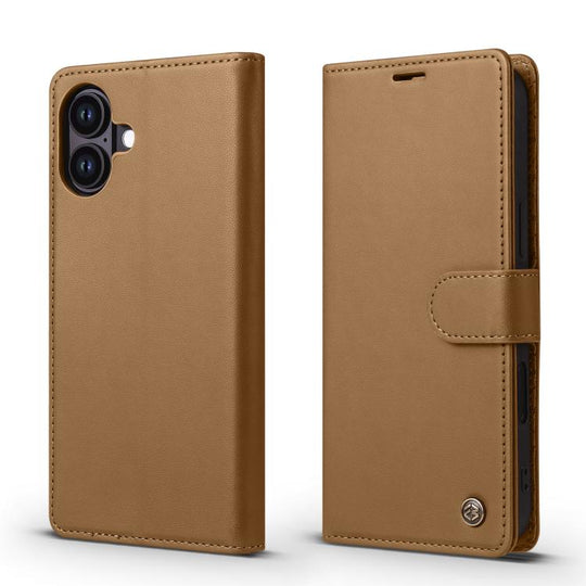 For iPhone 16 Forwenw F6 Series RFID Leather Phone Case(Brown)