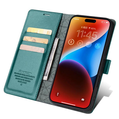 For iPhone 16 Forwenw F6 Series RFID Leather Phone Case(Green) - iPhone 16 Cases by Forwenw | Online Shopping UK | buy2fix