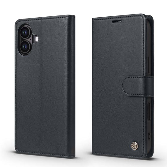 For iPhone 16 Forwenw F6 Series RFID Leather Phone Case(Black)