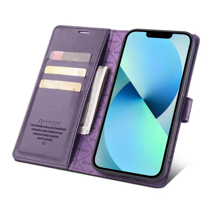 For iPhone 14 Forwenw F6 Series RFID Leather Phone Case(Purple) - iPhone 14 Cases by Forwenw | Online Shopping UK | buy2fix