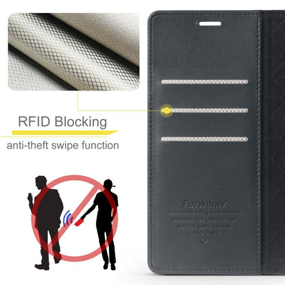 For iPhone 14 Forwenw F6 Series RFID Leather Phone Case(Black) - iPhone 14 Cases by Forwenw | Online Shopping UK | buy2fix