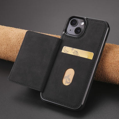 For iPhone 13 mini Forwenw F8 Series 2 in 1 Magnetic Card Slot Leather Phone Case(Black) - iPhone 13 mini Cases by Forwenw | Online Shopping UK | buy2fix
