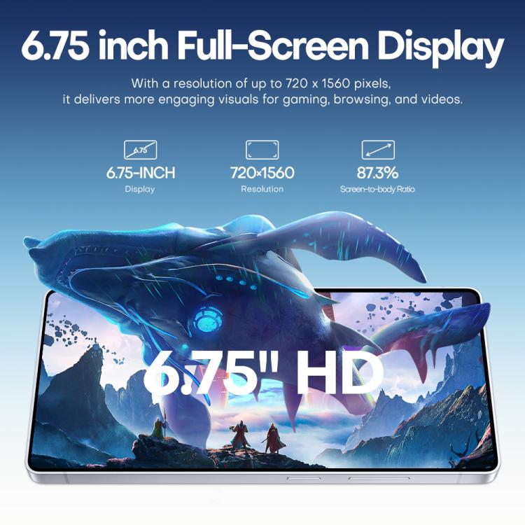 F102 / S25 Ultra, 4GB+64GB, 6.75 inch Android 11 MTK6762 Octa Core, Network: 4G, Dual SIM, Support Wireless Charging, Plug:EU Plug(Titanium Black) -  by buy2fix | Online Shopping UK | buy2fix