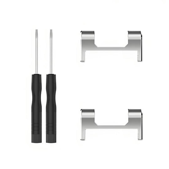 For Amazfit T-Rex 1 Pair Metal Watch Band Connector with Screwdriver(Silver)