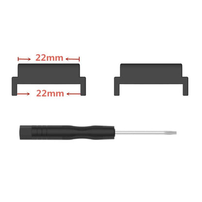 For Amazfit T-Rex Ultra 1 Pair 22mm Metal Watch Band Connector(Black) - For Amazfit by buy2fix | Online Shopping UK | buy2fix