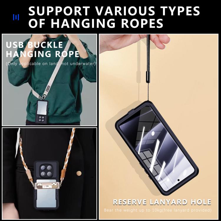 For Redmi Note 14 Pro 5G RedPepper Mars Series IP68 Waterproof Phone Case(Black) - Note 14 Pro Cases by RedPepper | Online Shopping UK | buy2fix