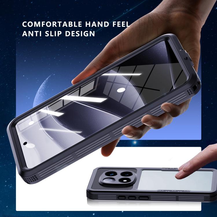 For Redmi Note 14 Pro 5G RedPepper Mars Series IP68 Waterproof Phone Case(Black) - Note 14 Pro Cases by RedPepper | Online Shopping UK | buy2fix