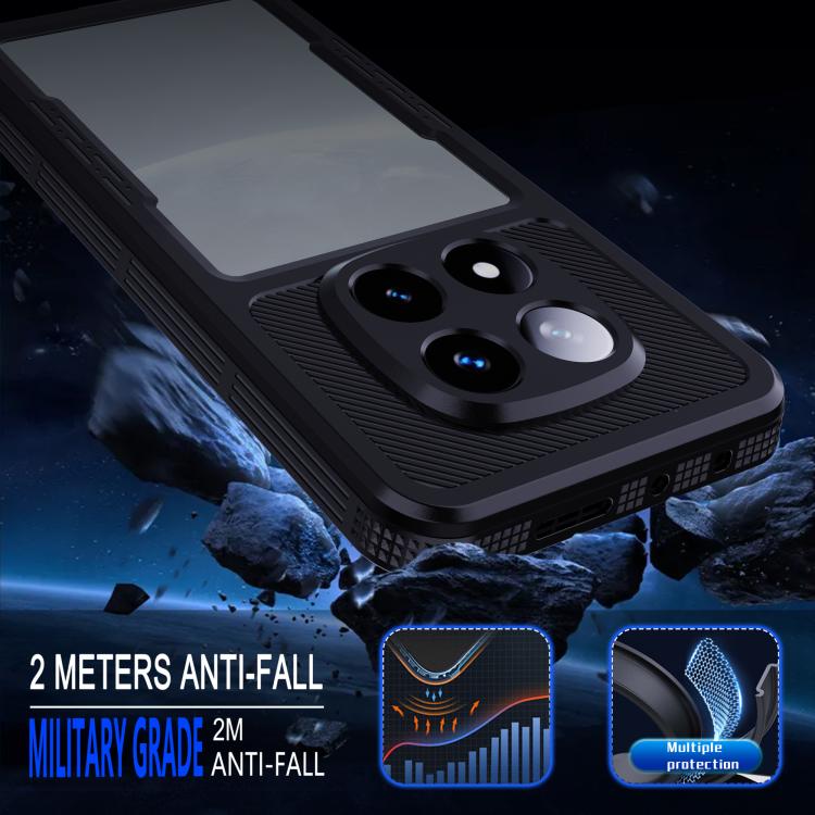 For Redmi Note 14 Pro 5G RedPepper Mars Series IP68 Waterproof Phone Case(Black) - Note 14 Pro Cases by RedPepper | Online Shopping UK | buy2fix