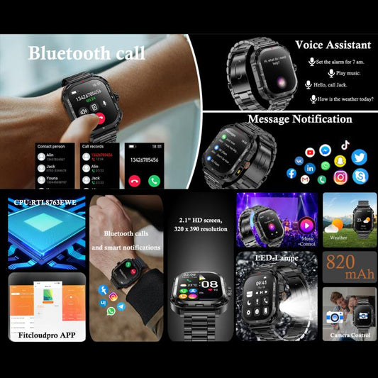 LF37 2.1 inch BT Call Smart Watch, Support Blood Oxygen / Heart Rate / Female Menstrual(Black Silicone) - Smart Watches by buy2fix | Online Shopping UK | buy2fix