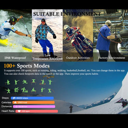 LF37 2.1 inch BT Call Smart Watch, Support Blood Oxygen / Heart Rate / Female Menstrual(Black Silicone) - Smart Watches by buy2fix | Online Shopping UK | buy2fix