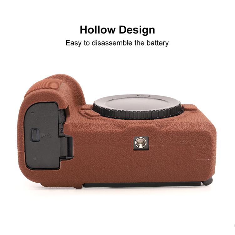 For Nikon Z6III Litchi Texture Soft Silicone Protective Case(Coffee) - Protective Case by buy2fix | Online Shopping UK | buy2fix