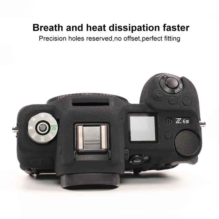 For Nikon Z6III Litchi Texture Soft Silicone Protective Case(Black) - Protective Case by buy2fix | Online Shopping UK | buy2fix