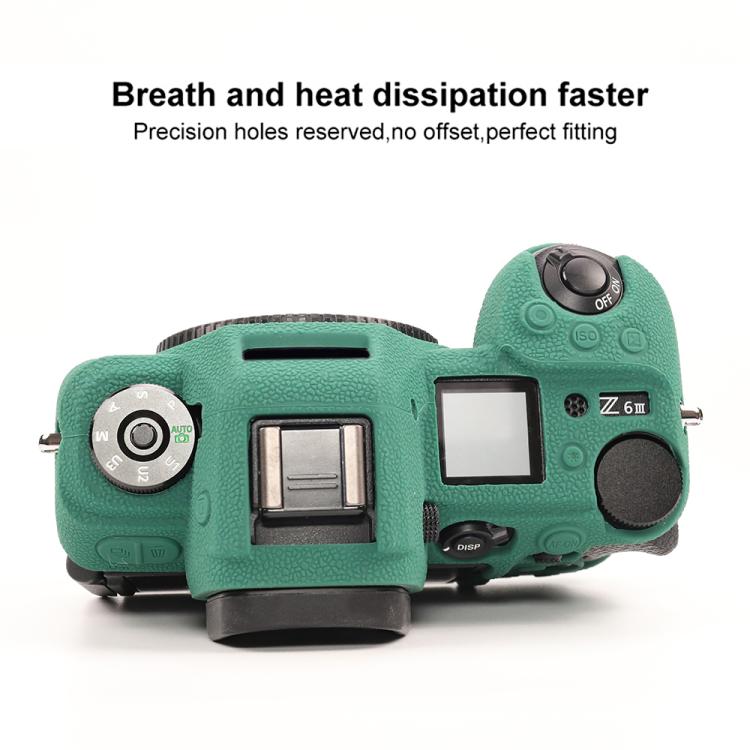For Nikon Z6III Litchi Texture Soft Silicone Protective Case(Green) - Protective Case by buy2fix | Online Shopping UK | buy2fix