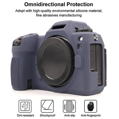 For Nikon Z6III Litchi Texture Soft Silicone Protective Case(Dark Blue) - Protective Case by buy2fix | Online Shopping UK | buy2fix