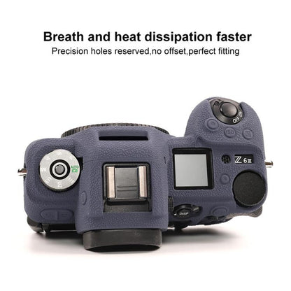 For Nikon Z6III Litchi Texture Soft Silicone Protective Case(Dark Blue) - Protective Case by buy2fix | Online Shopping UK | buy2fix