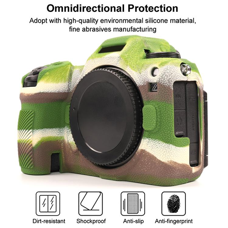 For Nikon Z6III Litchi Texture Soft Silicone Protective Case(Camouflage) - Protective Case by buy2fix | Online Shopping UK | buy2fix