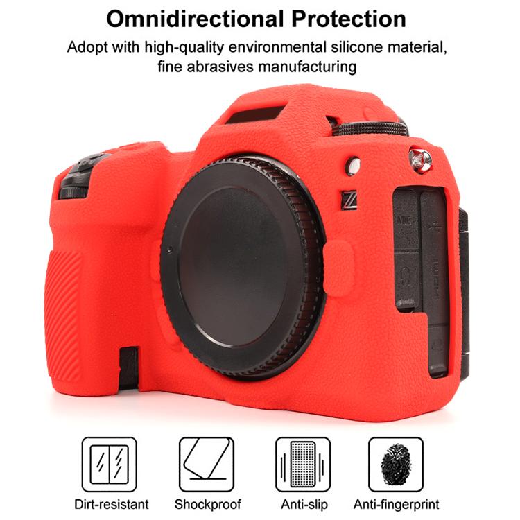 For Nikon Z6III Litchi Texture Soft Silicone Protective Case(Red) - Protective Case by buy2fix | Online Shopping UK | buy2fix