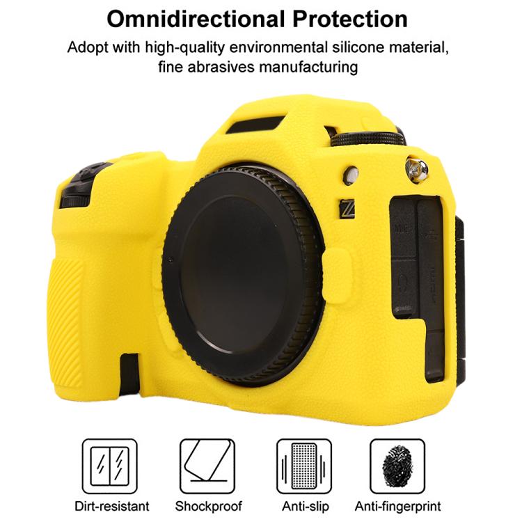 For Nikon Z6III Litchi Texture Soft Silicone Protective Case(Yellow) - Protective Case by buy2fix | Online Shopping UK | buy2fix
