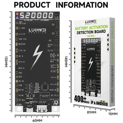 LUOWEI LW-B03 Battery Fast Charging Activation Board for iPhone/Android - Dust Remove Tool by LUOWEI | Online Shopping UK | buy2fix