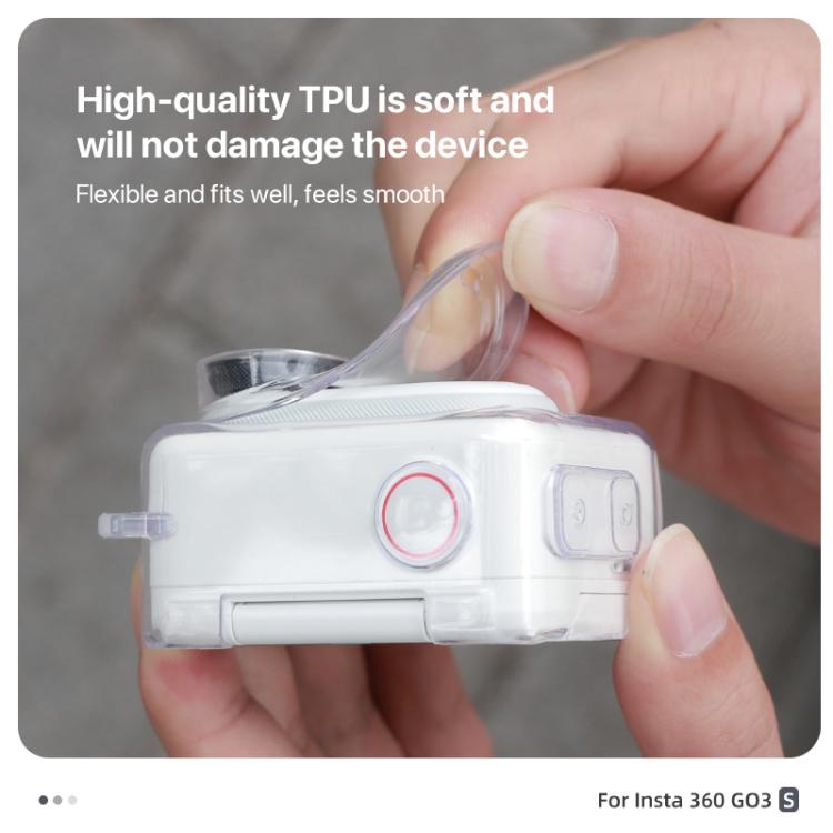 For Insta360 GO 3S Body Soft TPU Protective Case with Lens Cover(Transparent) - Case & Bags by buy2fix | Online Shopping UK | buy2fix
